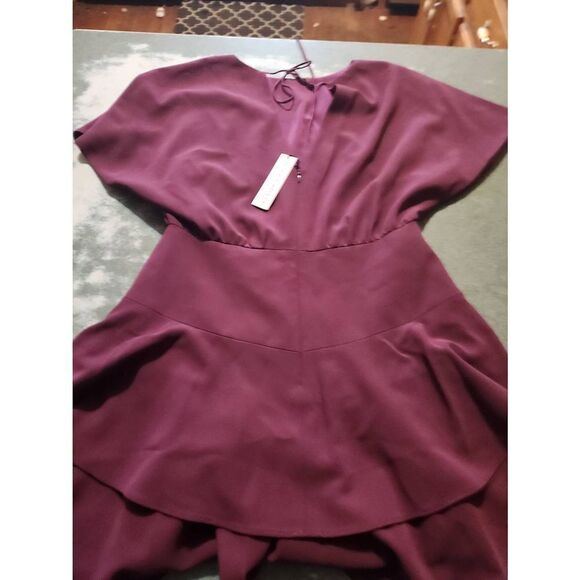 NWT Alice + Olivia Palmira tie dress in boysnberry - size 10 - Picture 5 of 5